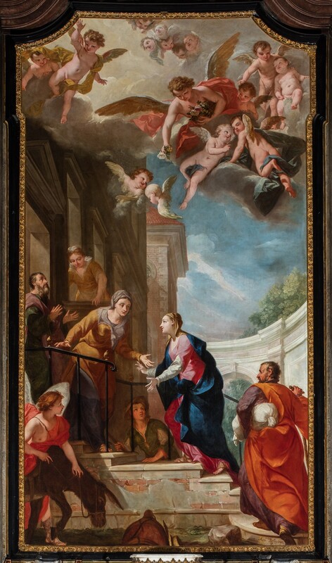 Hochaltarbild mit Darstellung der Heimsuchung Mariens, Antonio Bellucci