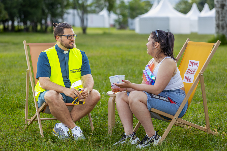 Beim Donauinselfest 2023 war P. Johannes Haas als Festivalseelsorger im Einsatz.