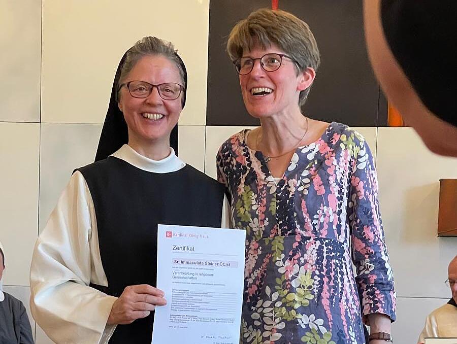 Eine der Absolventinnen des Lehrgangs: Sr. Immaculata Steiner, Priorin der Zisterzienserinnenabtei Marienkron.