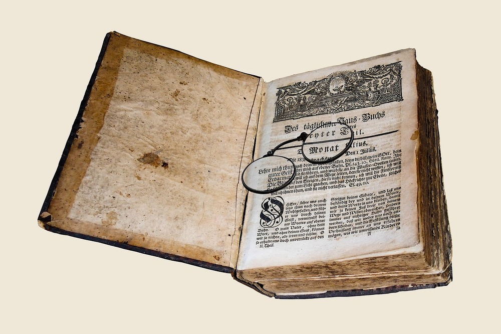 Das Bild zeigt ein altes Buch
