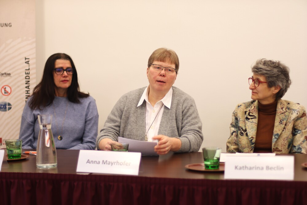 Pressekonferenz der Plattform gegen Ausbeutung und Menschenhandel