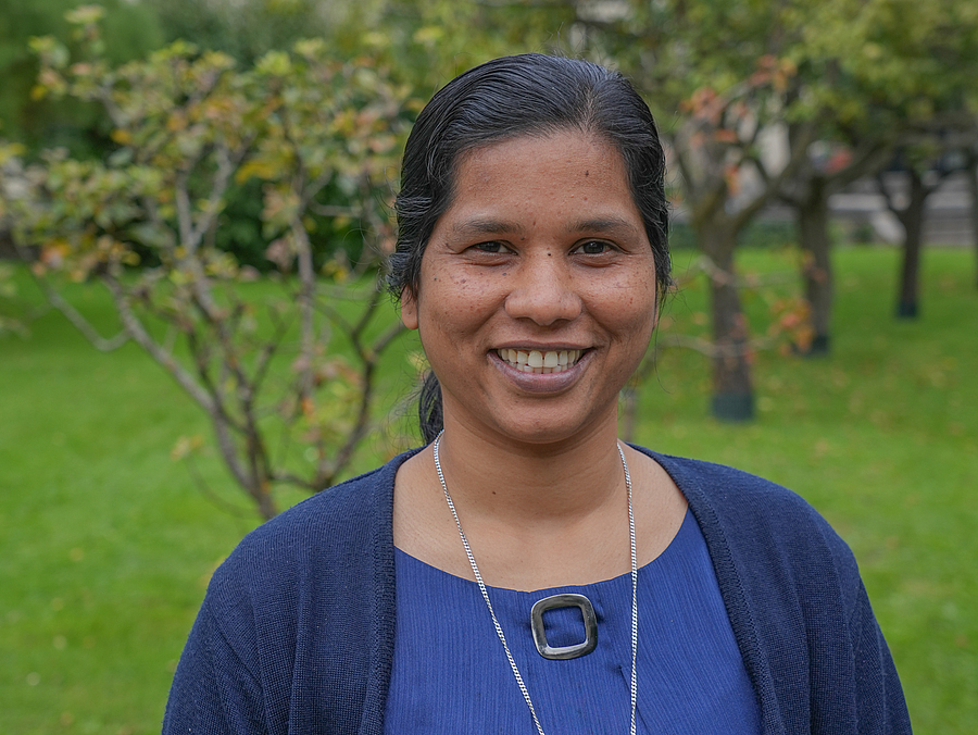 Sr. Arul Rosy Rabella George ist Mitglied der Schwestern der Nächstenliebe von St. Anne. / Cincelli/dibk.at Sr. Arul Rosy Rabella George ist Mitglied der Schwestern der Nächstenliebe von St. Anne.