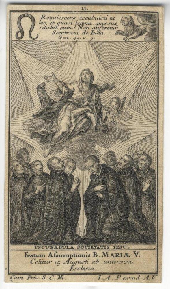 Maria Himmelfahrt, Kupferstich, 1. Hälfte 18. Jahrhundert, Inv.Nr. H 3526 11. 