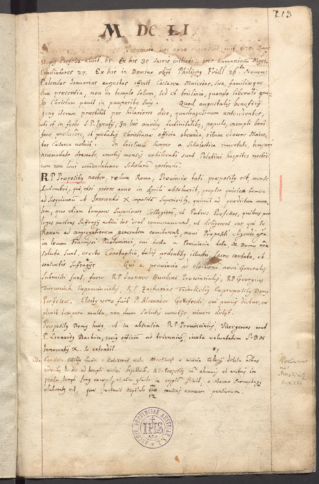 Litterae annuae Domus Proffesae Viennens, 1651–1689 / © ECE-Provinz SJ Litterae annuae Domus Proffesae Viennens, 1651–1689