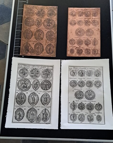 Tiefdrucke barocker Kupferplatten 