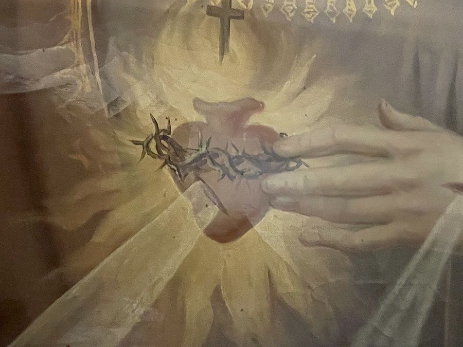 Das Herz Jesu Detail aus dem Altarbild.