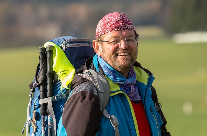 Chris Hofer Klimapilger in Salzburg, 2015-11-05, Foto: Chris Hofer