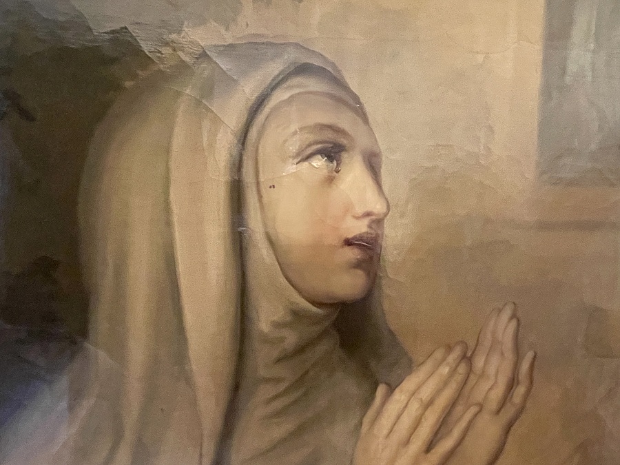 Hl. Margareta Maria, Detail aus dem Altarbild.