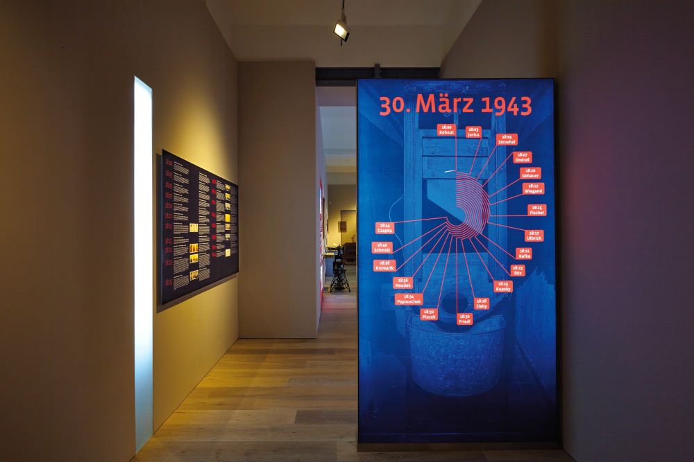 Eingangsbereich mit Darstellung des Schafotts