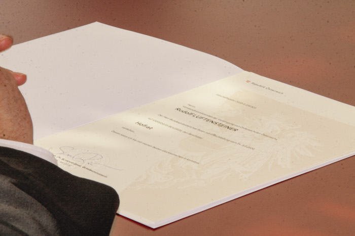 Rodulf Luftensteiner Ernennung zum Hofrat / Manu Nitsch Rodulf Luftensteiner Ernennung zum Hofrat