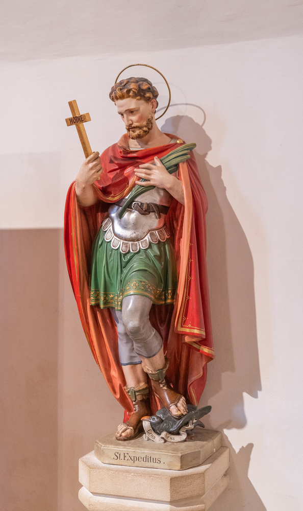 Die Statue des hl. Expeditus