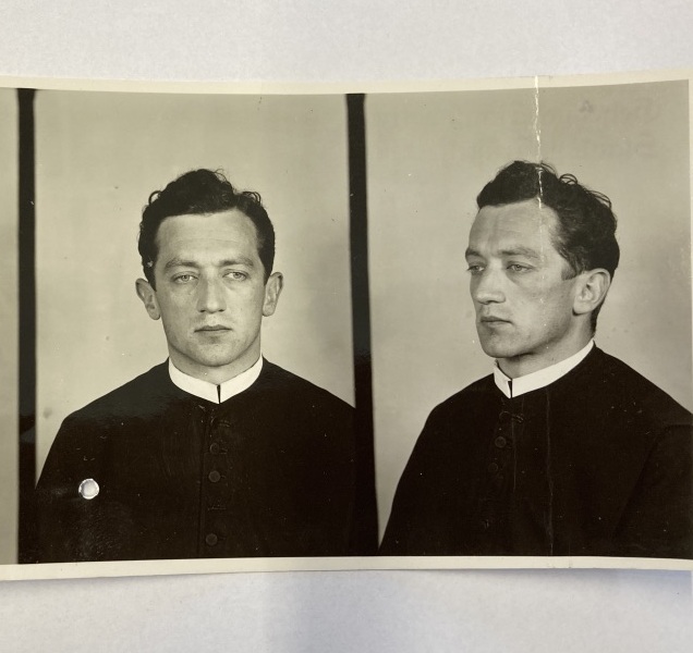 P. Petrus (Franz) Mayrhofer, Erkennungsdienstliches Foto Gestapo Linz 1939 