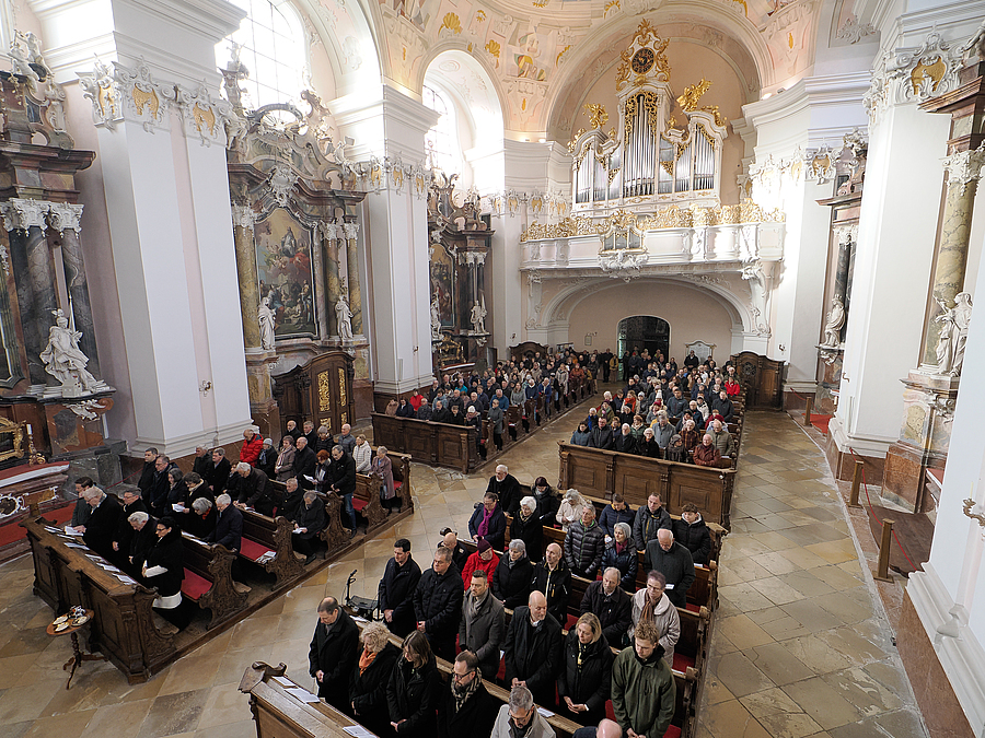Die Stiftskirche Engelszell war beim Dankgottesdienst bis auf den letzten Platz gefüllt.