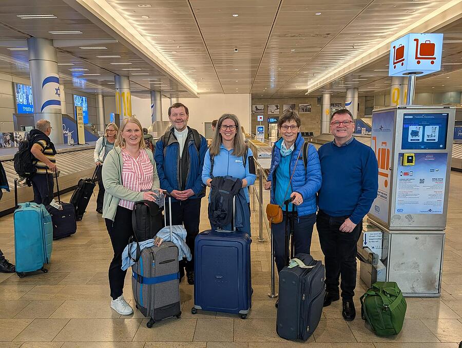 Die ÖOK-Delegation bei der Ankunft im Heiligen Land.
